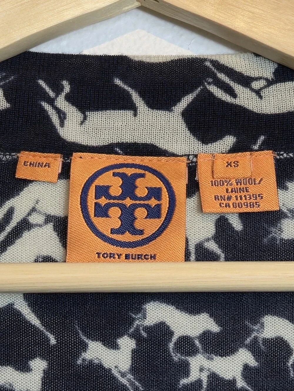Tory Burch Intarsia Merino Wool Sweater Equestrian Pattern Size XS